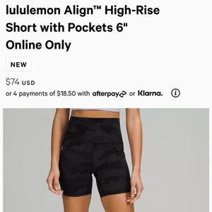 LULULEMON ALIGN BIKE SHORTS size 4